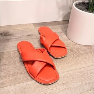 a new day Bright Red/Orange Crossband Sandals